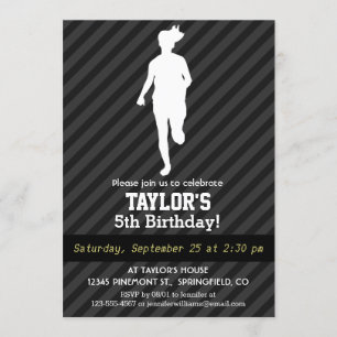 Invitation Fille en course ; Gris Noir & Sombre