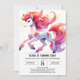 Invitation Fille en ligne Horse Anniversaire