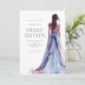 Invitation Fille en Lilac robe sucré 16 Anniversaire fête (Debout devant)
