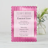 Invitation Fille en rayures roses (Debout devant)