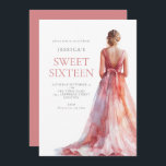 Invitation Fille en Robe Rose Sweet 16 Anniversaire Fête<br><div class="desc">Fille en Robe Rose Douce 16 Anniversaire fête. Disponible numériquement et imprimé. Elégance moderne pour célébrer votre seizième anniversaire. Personnalisez facilement le texte à vos propres détails. Vous pouvez également modifier le texte et les couleurs arrière - plans via l'option customiser plus si vous le souhaitez.</div>