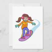 Invitation Fille en snowboard (Devant)