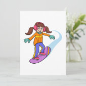 Invitation Fille en snowboard (Debout devant)