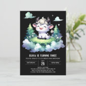 Invitation Fille Enfants Vache anniversaire (Debout devant)