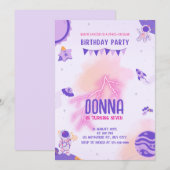 Invitation Fille Espace Extérieur Festival Purple Rose Annive (Devant / Derrière)