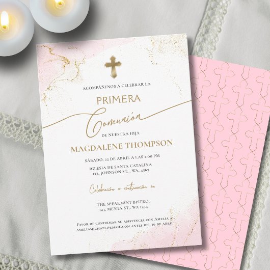 Invitation Fille espagnole Première Sainte Communion Primera