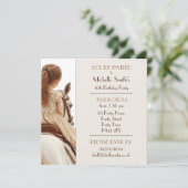 Invitation Fille Et Pony Anniversaire (Debout devant)