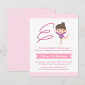 Invitation Fille et ruban Gymnastique Anniversaire de enfant (Devant / Derrière)