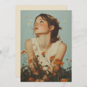 Invitation Fille éthérée en Fleur sauvage (Devant / Derrière)