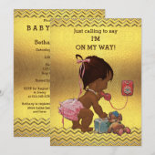 Invitation Fille ethnique sur le Baby shower de téléphone Che (Devant / Derrière)