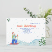 Invitation Fille faisant du sport d'hiver (Debout devant)