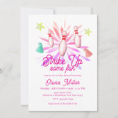 Invitation Fille, Faisons une Partie de Bowling Amusante Baby (Devant)