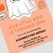 Invitation Fille Fantôme Orange Halloween 1er anniversaire