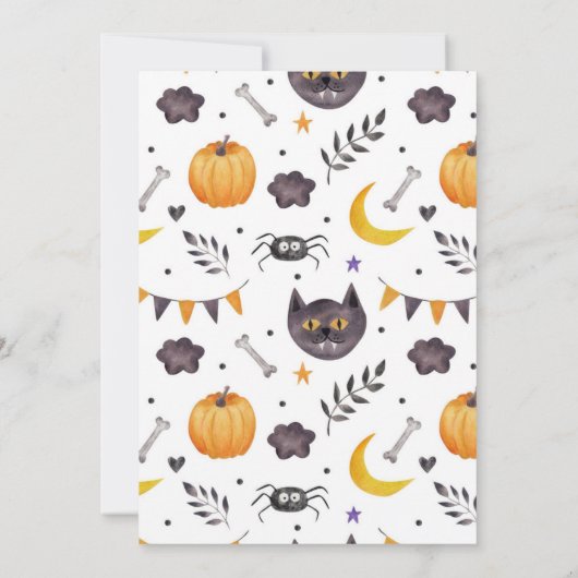 Invitation Fille Fée Mignonne à l'Halloween (Dos)