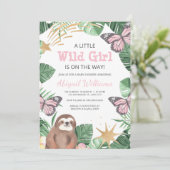 Invitation Fille / Fente / Fente / Papillon / Faux Baby showe (Debout devant)