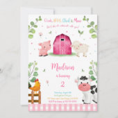 Invitation Fille ferme Anniversaire (Devant)