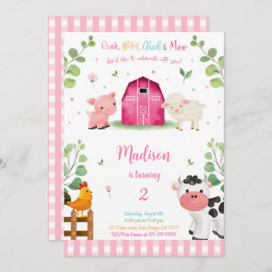Invitation Fille ferme Anniversaire