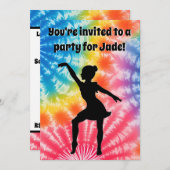 Invitation Fille fête d'anniversaire Cravate personnalisée-Dy (Devant / Derrière)