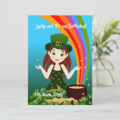 Invitation Fille fête son anniversaire sur Saint Patrick's (Debout devant)
