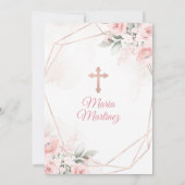 Invitation Fille Fiesta Rose Gold Mexicaine Bautizo rose Flor (Dos)