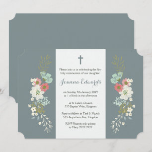 Invitation Fille fille premier baptême de la première communi