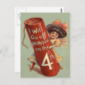 Invitation Fille Firework (Devant / Derrière)