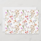 Invitation Fille fleur sauvage 1ère fête d'anniversaire (Dos)