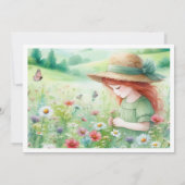 Invitation Fille fleur sauvage fête du 5e anniversaire (Dos)