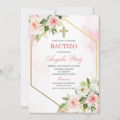 Invitation Fille Floral Bautizo espagnol (Devant)