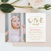 Invitation Fille Floral n'est pas elle magnifique 1er anniver