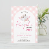 Invitation Fille Floral Notre Petit Citrouille 1er anniversai (Debout devant)