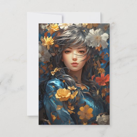 Invitation Fille florale (Dos)