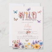 Invitation Fille florale Anniversaire | Wild & Onederful (Devant)
