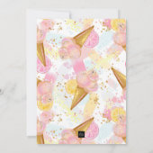 Invitation Fille Florale Crème de glace Aquarelle fête d'anni (Dos)