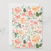 Invitation fille florale de corail de 2ème d'anniversaire (Dos)