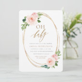 Invitation Fille florale d'invitation de baby shower (Debout devant)