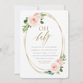 Invitation Fille florale d'invitation de baby shower (Devant)