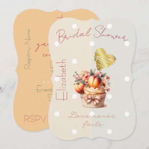 Invitation Fille Foi Pastel Fruit Floral Nœud Cupcake Cœur