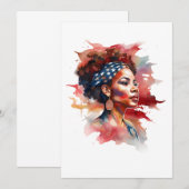 Invitation Fille forte Histoire noire forte Afrique (Devant / Derrière)