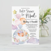 Invitation Fille Fox rose Baby shower de ballons floraux par  (Debout devant)