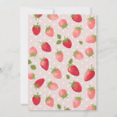 Invitation Fille fraise 1er anniversaire (Dos)