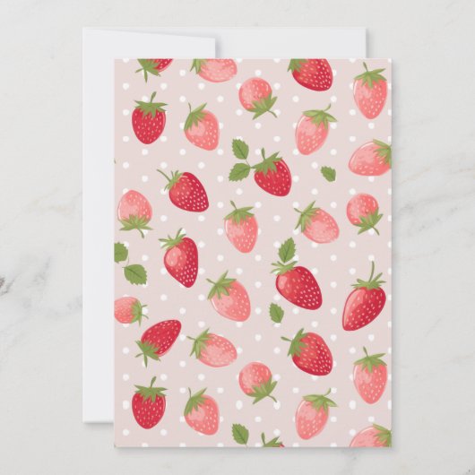 Invitation Fille fraise 1er anniversaire (Dos)