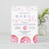 Invitation Fille gâteau d'eau Donuts Bébé Sprinkle Shower  (Debout devant)