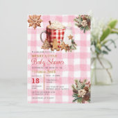 Invitation Fille gingham Une joyeuse petite baby shower (Debout devant)