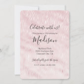 Invitation Fille Glam Blush Pink Zebra Imprimer (Devant)