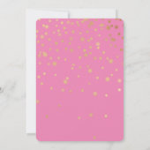 Invitation Fille Glam Confetti Dots rose Anniversaire (Dos)