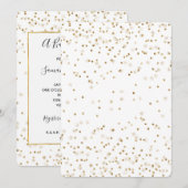 Invitation Fille Glam Gold Sparkle Baby shower Confetti (Devant / Derrière)