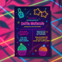 Fille Glow Neon Cupcake Clou Parti polonais Stwood