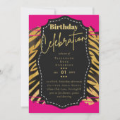 Invitation Fille Gold Parties scintillant Poster de animal An (Devant)