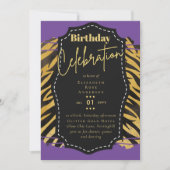 Invitation Fille Gold Parties scintillant Poster de animal An (Devant)